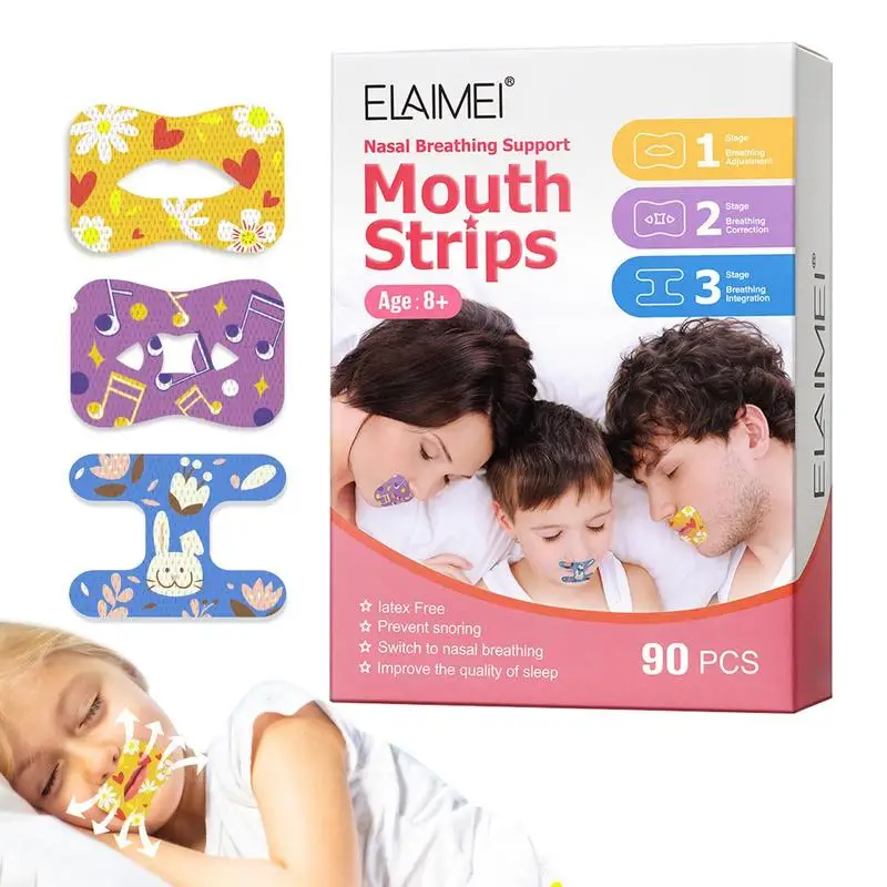 90Pcs Anti Snoring Stickers Sleep Strip Mouth Strips For Sleeping Nasal