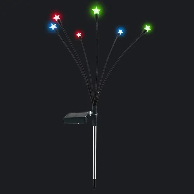 Napelemes, Ingatag Kerti Fény 6 Led Csillag Robbanás Lengő Kültéri Vízálló Csillagútvonalak A Sétány Útvonalához - Image 2