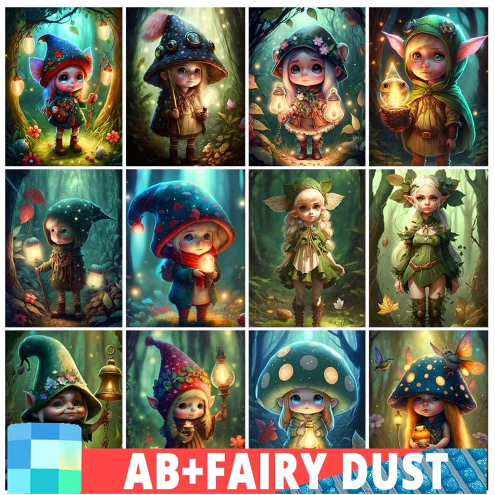 Ab Fairy Dust Full Drill 5D Diamond Painting Elfi E Fate Nuovo 2024 Cartoon Pretty Cute Fantasy Girl Art Mosaic Punto Croce