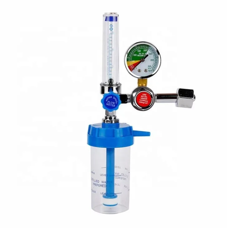 

High quality medical oxygen regulator with flowmeter and humidifier for gas tank