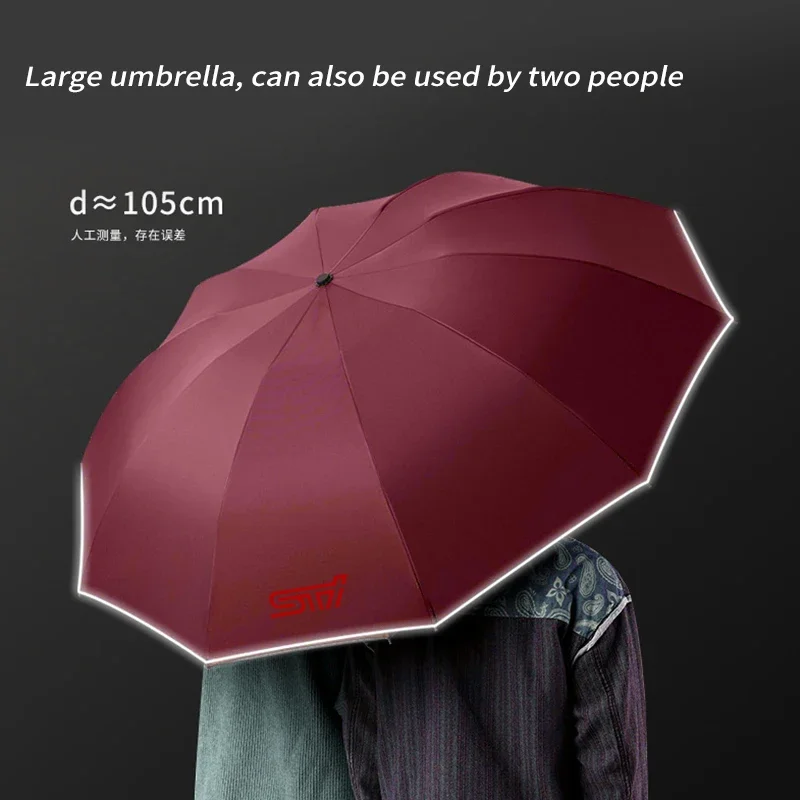 For Subaru STI OUTBACK WRV BRZ XV Impreza Forester Legacy Ascent Car Fully Automatic Reflective Umbrella Folding Sunshade