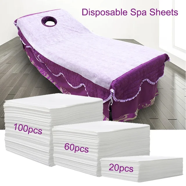 Draps de Spa jetables Non tissés, 20/60/100 pièces, pour Salon de beauté, tatouage, draps fins et épais, respirant, Massage, voyage, hôtel 1