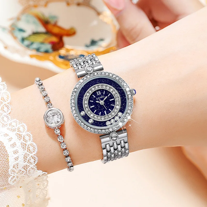 Women Bracelet Watches Silver Top Brand Luxury Ladies Wrist Watches Female Clock Full Steel Quartz Watches Elegant Fashion - 3