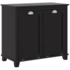 Homcom Dual Tilt Out Laundry Hamper Cabinet, Bathroom Storage Cabinet with 2-Compartment Hamper, Modern Floor Cabinet, Black 1