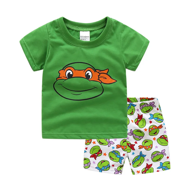 Teenage Mutant Ninja Turtles Children's Clothing Sets Boys Sleepwear long  sleeves Kid Pajamas Set Cotton Cartoon