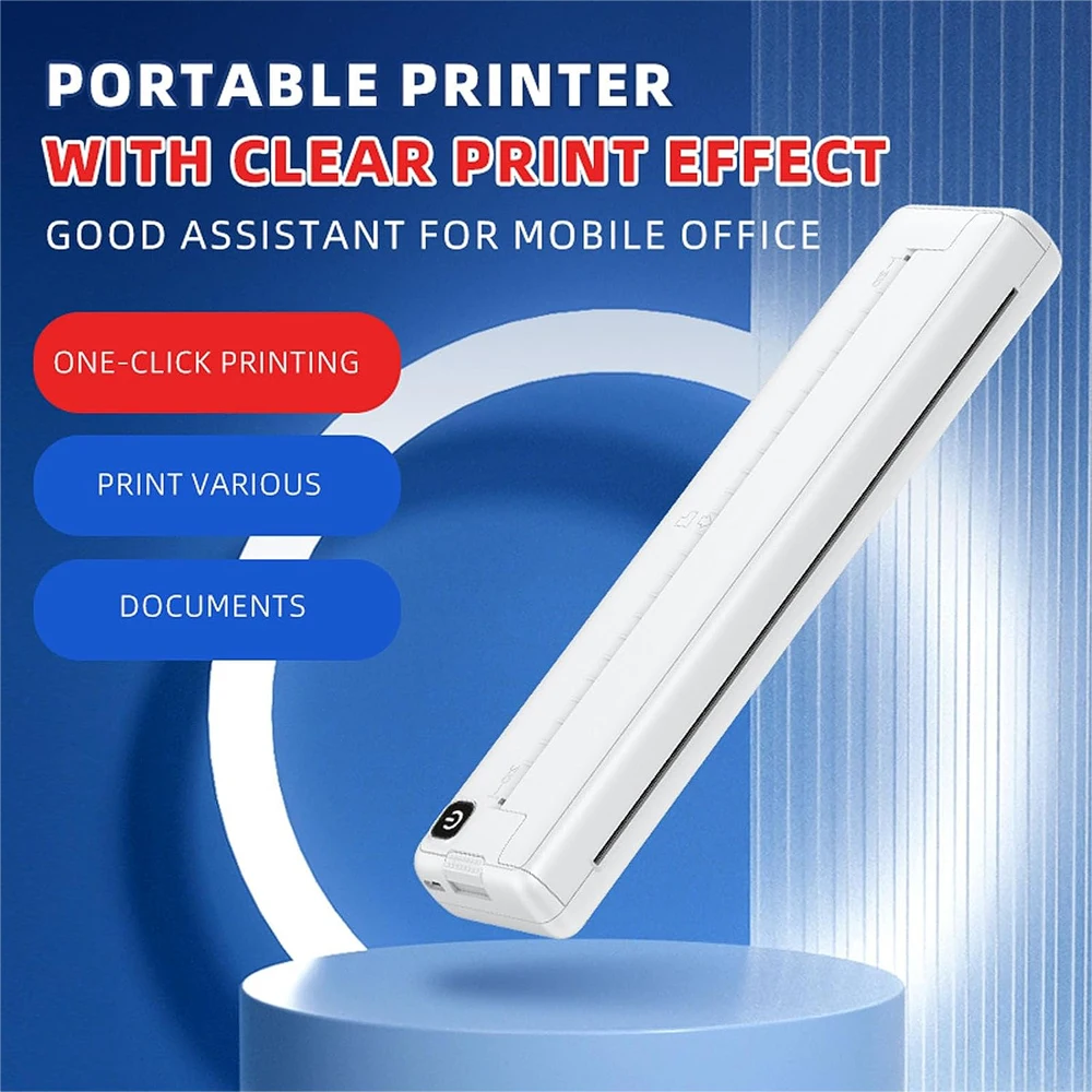 Thermal Paper Printer Thermal printer A4 paper Bluetooth compatible Portable Inkless wireless Thermal Paper printer easy to use
