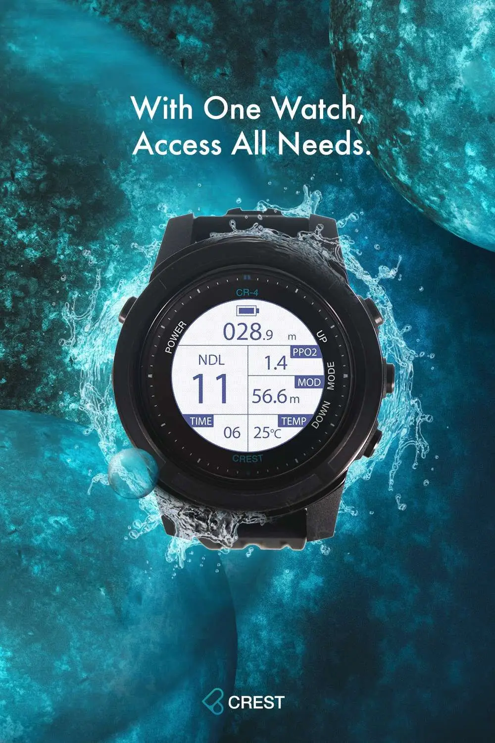 Waterproof Scuba Diving Computer Freediving Bluetooth Rechargeable Professional Diving Watch