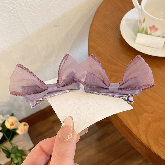 Clips Mesh Bow Hair Clip Three-dimensional Bow Hairclips Side Clips Headwear Hairpins Hair Accessories