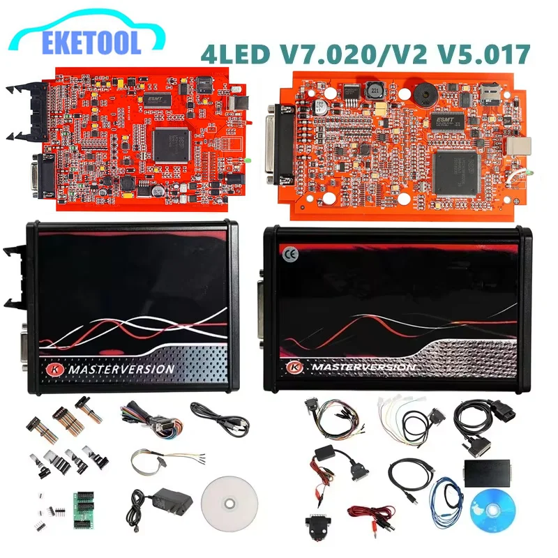 KESS Online Red V2.80 V5.017 V2 KTAG 4LED V7.020 V2.25 No Token OBD2 Manager V7.020 OBD2 V2 ECU Programmer Scanner