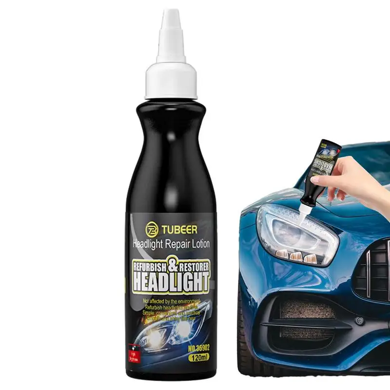 

Car Headlight Repair Fluid 120ml Car Headlight Polishing Agent Scratch Remover Repair Fluid Headlight Renewal Polish Liquid Kit