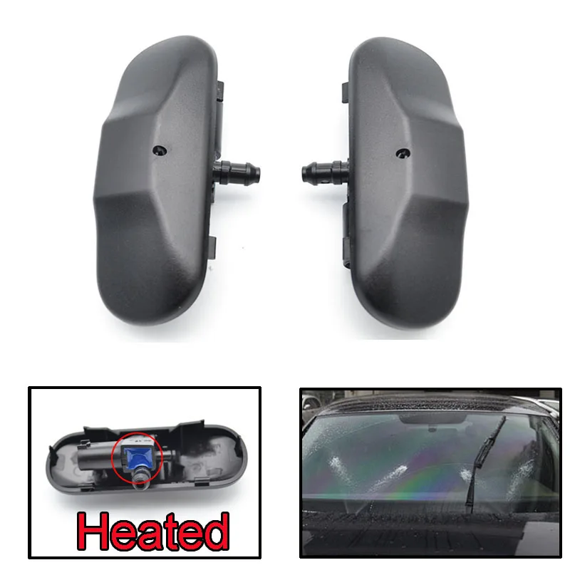 2x Front Windshield Washer Nozzles Jet Heated Set For Vw Tiguan Amarok