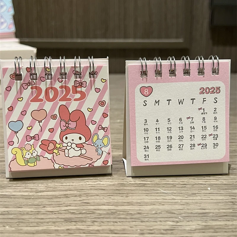 Desk Calendar Sanrio Hello Kitty Calendars Standing Desktop Mini Office Monthly Table Calendars Stand Portable Up Calendar Office Decor