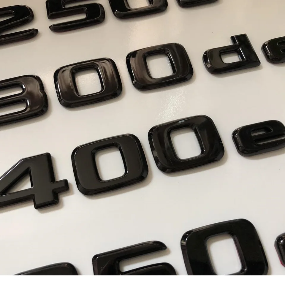 Zwarte Zilveren Letters E200 E260 E300 E400 E220d E350e E300de 4Matic