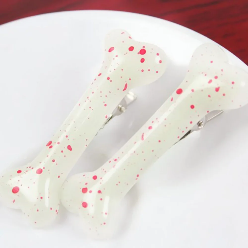1PCS Bone Shaped Hair Clips Girl's Hair Decoration Creative Lovely Hairpin Styling Tools Halloween Costume Prop Accessories bamboo panda silicone mold fondant cake decoration mould chocolate baking tools kitchenware for cakes