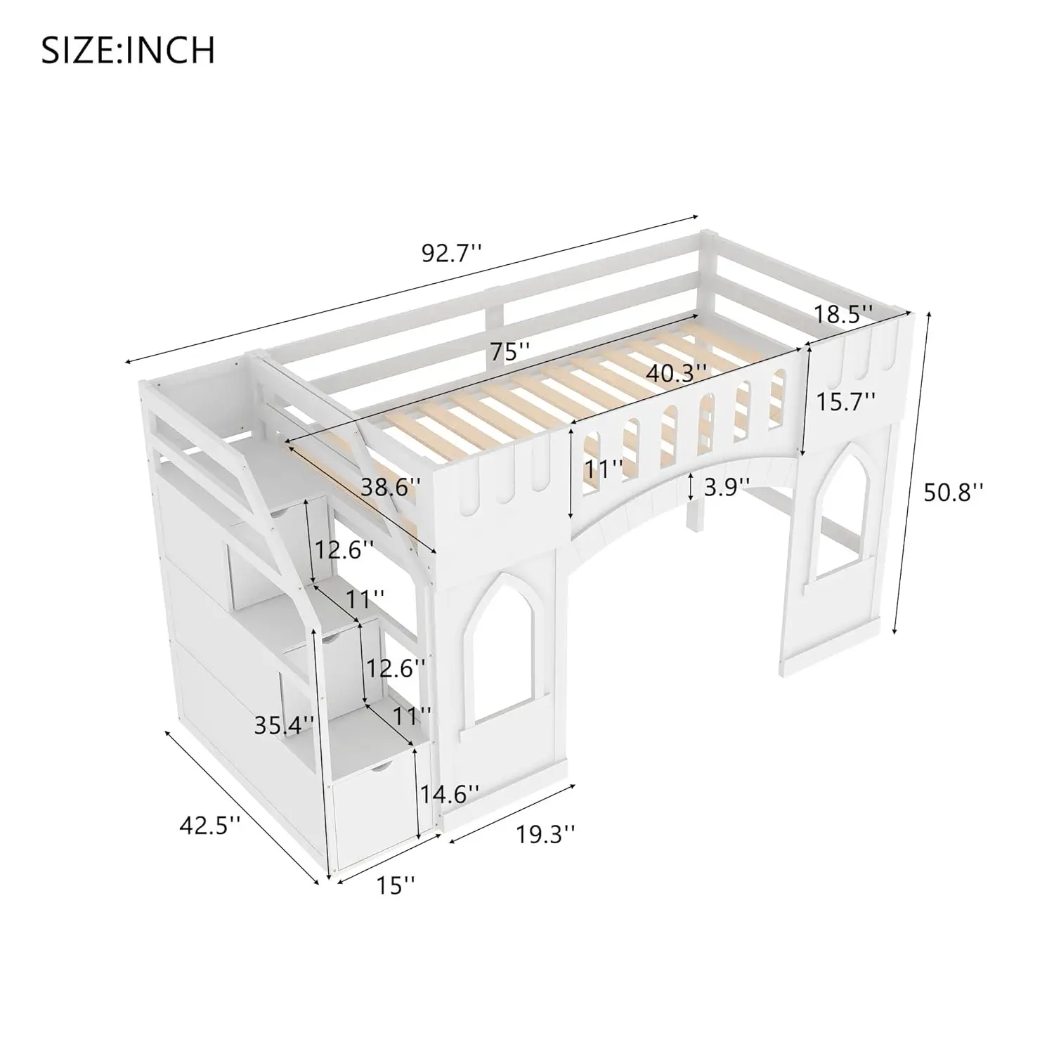 Twin Loft Storage Bed 2