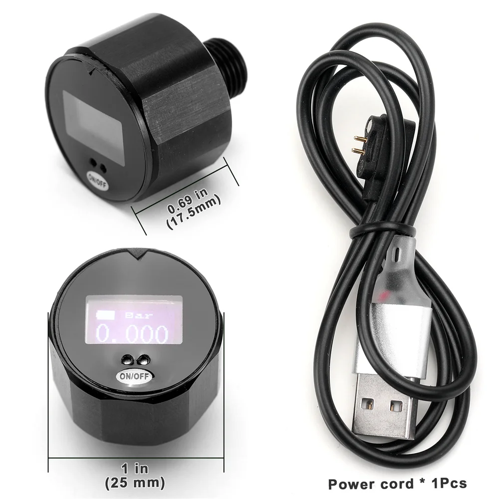 25mm Dial Digital Pressure Gauge 1'' Manometer 400Bar 6000PSI 1/8''BSP(G1/8'') M10 M8 Thread pressure vacuum gauge