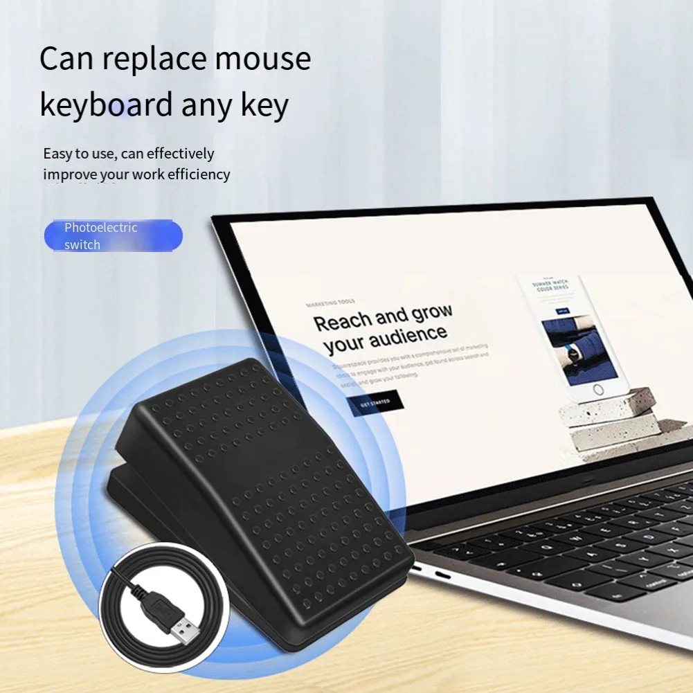 USB Foot Pedal Control Switch Pre-Programmed Keyboard Mouse Adapter Foot Pedal
