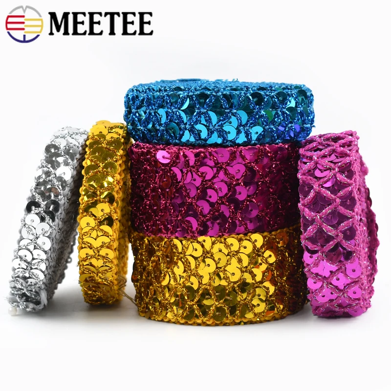 5/10M 20mm Sequin Lace Trim Braided Band Decoration Ribbons Cosplay Stage Costumes DIY Hat Luggage Sewing Accessories lace ribbon lace sewing accessories lace sewing supplies lace accessories lace garment accessories lace decoration clothing craft accessories