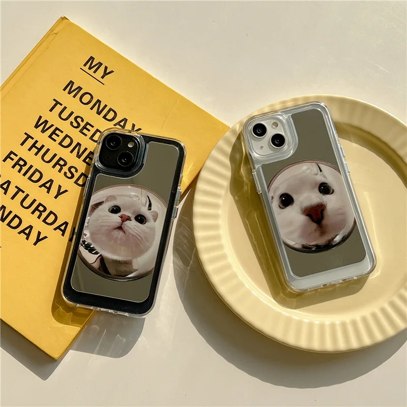 Per Iphone 14Promax 2023 New Ins Net Red Cute Kitten Mirror Phone Case 14Pro 13Promax 12 11