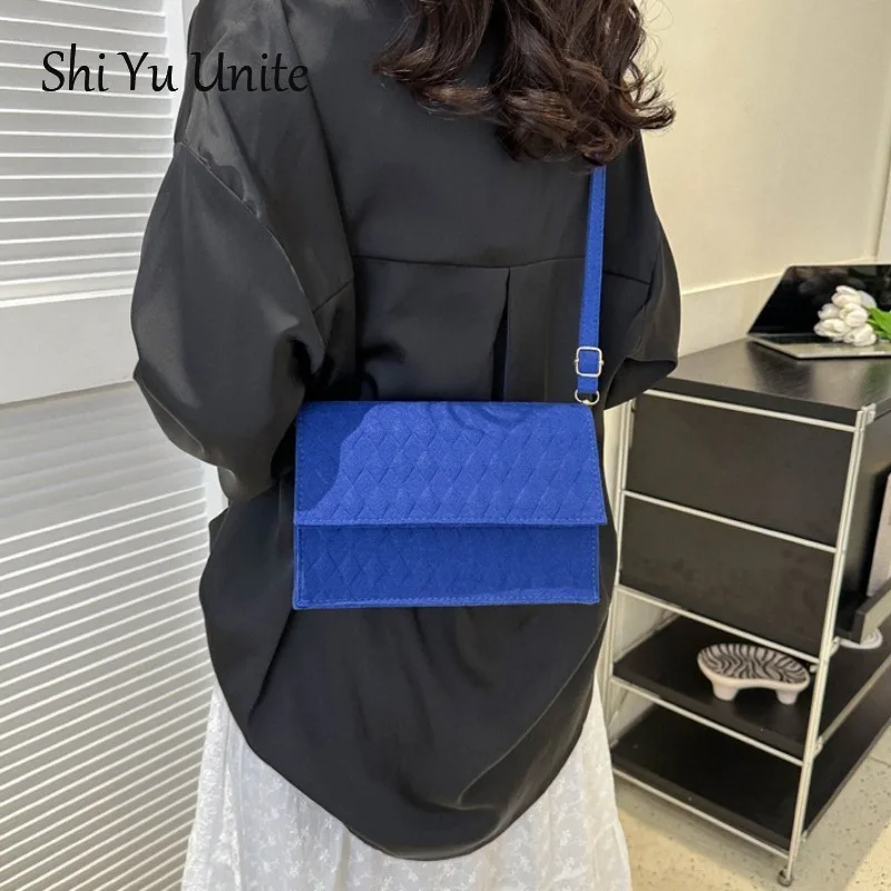 

2023 Crossbody Bags for Women New Fashion Felt Stone Pattern Single Shoulder Purses and Handbags Suede Solid Bolsas Femininas