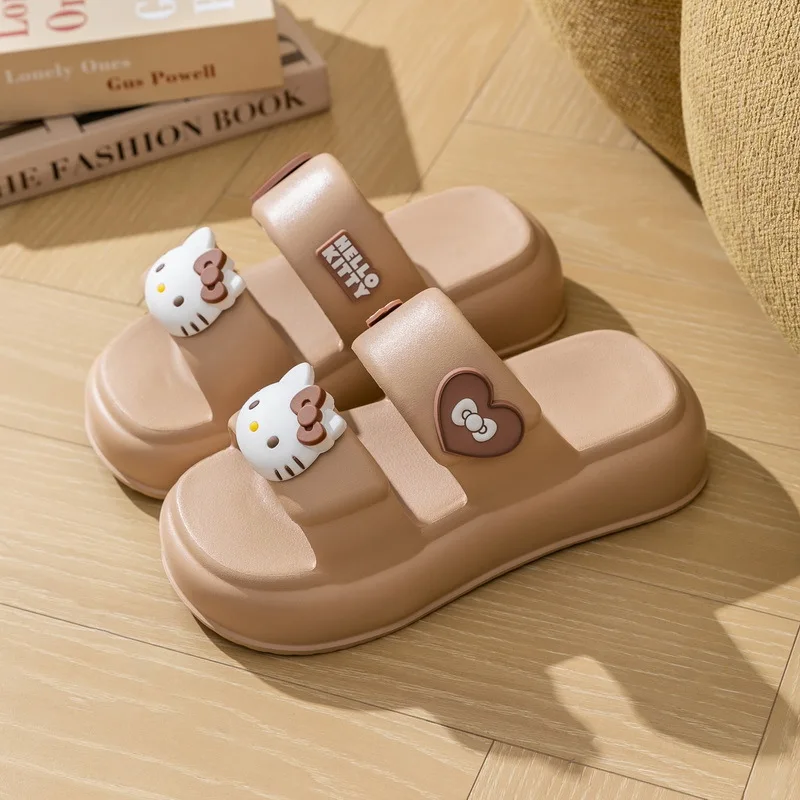 

Женские шлепанцы Sanrio на толстой подошве, Нескользящие, для дома и улицы, Miniso Kuromi Melody Cinnamoroll