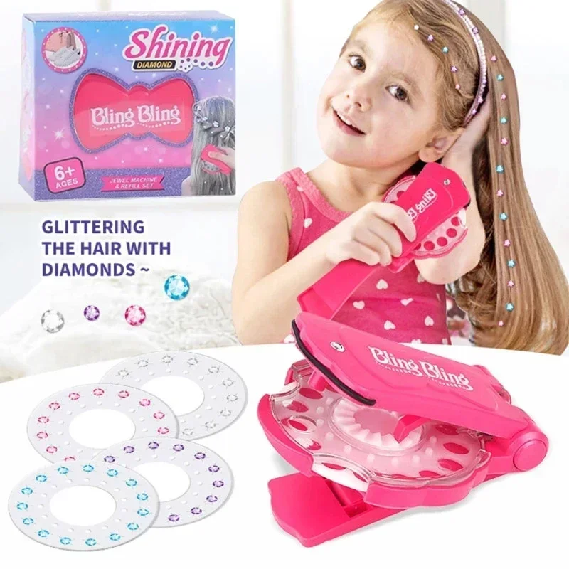 180/360 Hair Gems Bling Deluxe Set Toy Makeup Play Glass Crystal Rhinestone Decoration DIY Girls Hair Design Shoes Sticker Gift,hair accessories