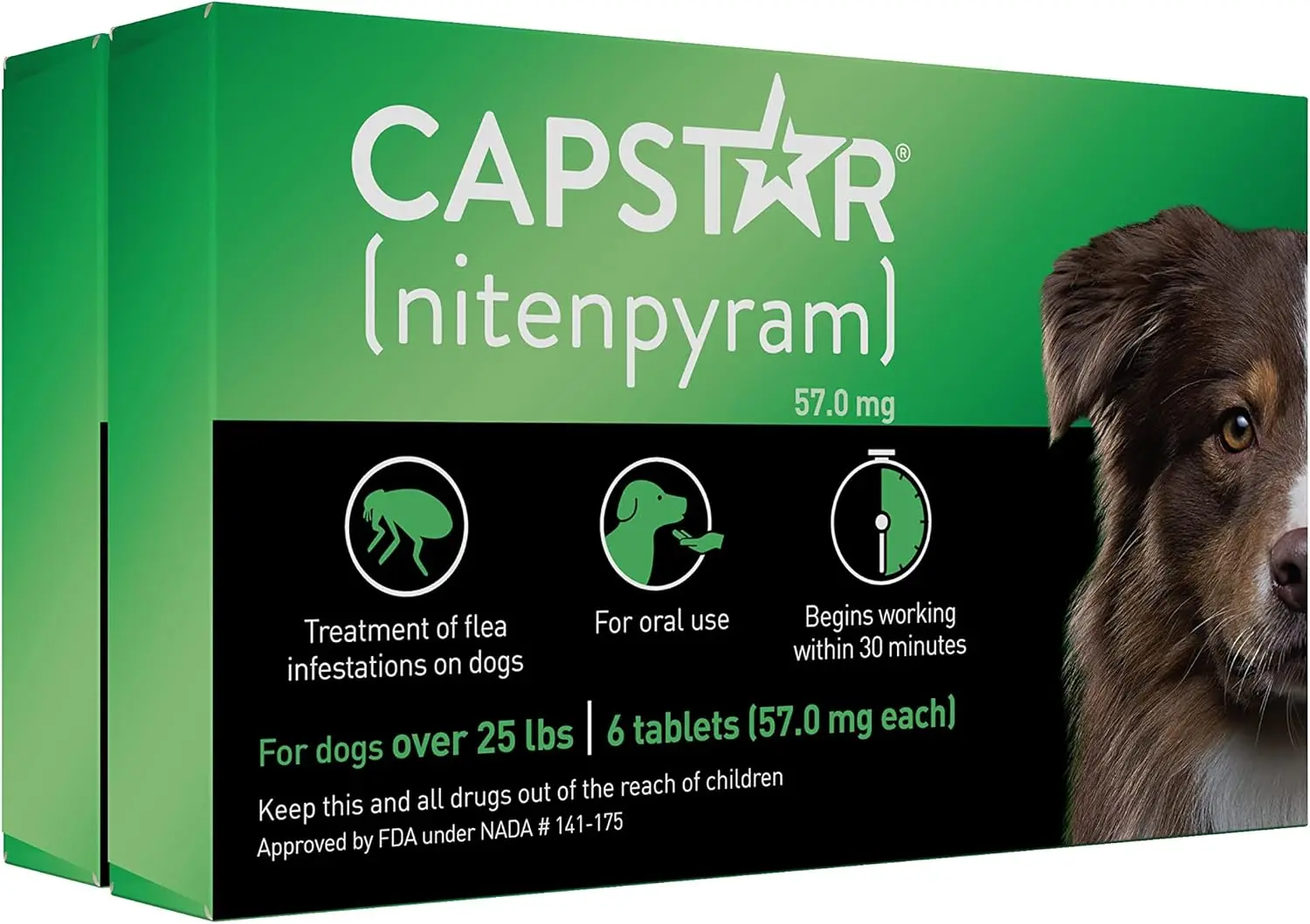 Oral Flea Treatment for Dogs, Fast Acting, 12 Tablets, Medium & Large Dogs (Over 25 lbs)