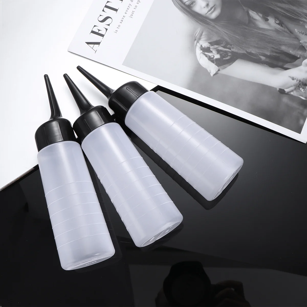 3pcs Hair Dye Bottles Dyeing Tip Containers Hairdressing Applicator Dispensing Bottles Leakproof Squeeze Applicator hair dye applicator bottle hair dyeing bottle hair dye bottle