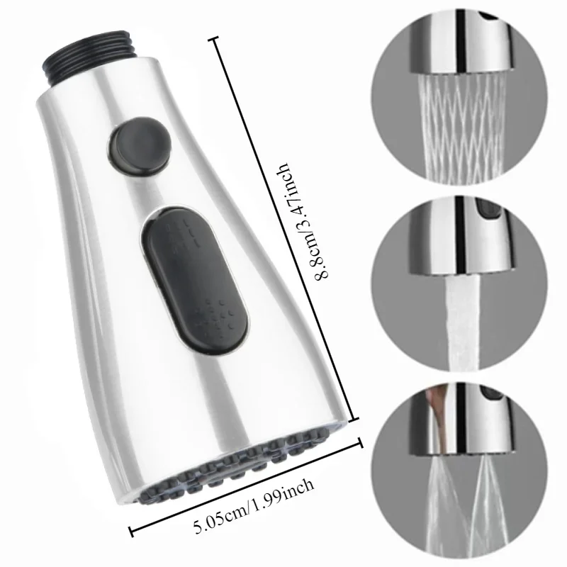 1/2PCS Kitchen Faucet Extender Sprayer Nozzle 3 Modes ABS Water Saving Bathroom Basin Sink Shower Spray Head for 1/2" Connection 6