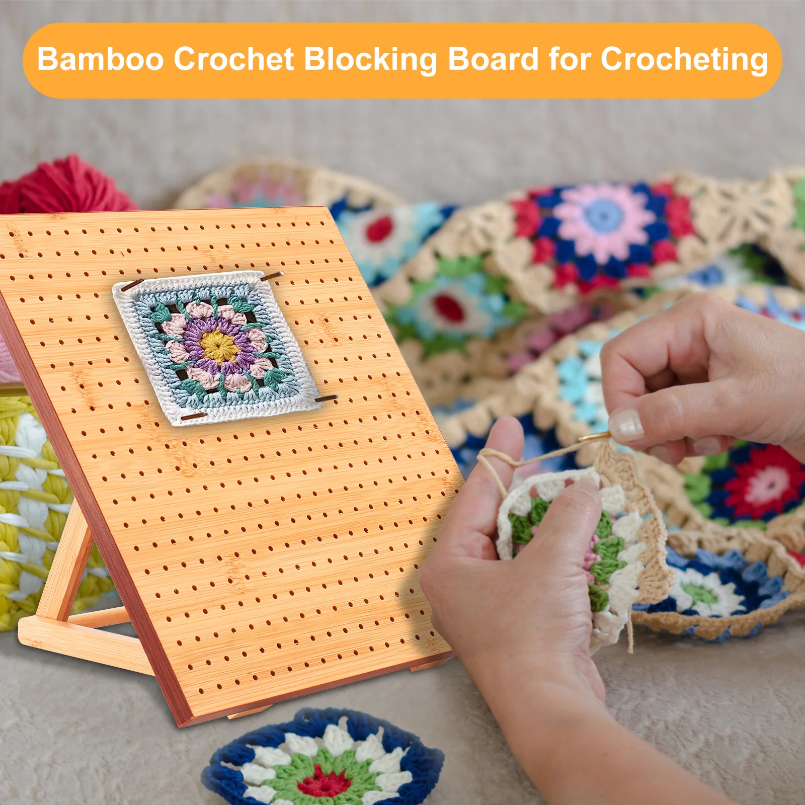 9.8/11.4inch Crochet Blocking Board For Knitting Granny Square Crochet Board Blocking Kit for Beginner Knitting Lover
