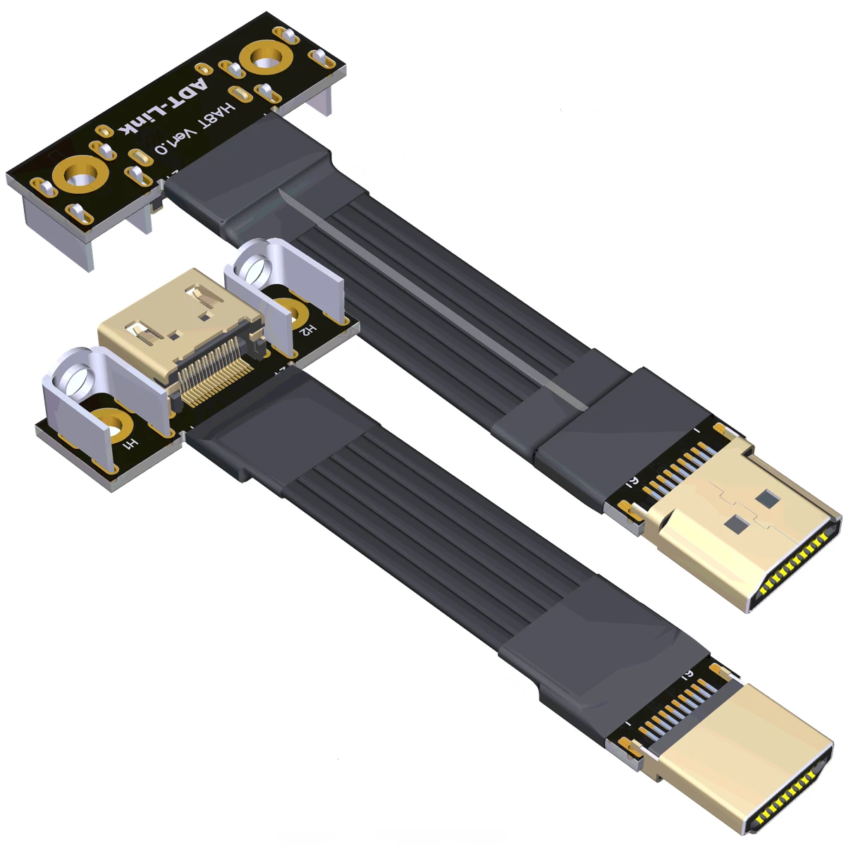 Adt-link Hdmi 2.1 Macho para Fêmea Embutido Cabo de Extensão de Vídeo Fino Plana Suporta 2k 240hz 4k 144hz 0.03m3m - Imagem 4