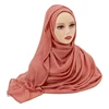 Châles en coton rayonne pour femmes musulmanes, Hijab Modal, écharpe unie, grande taille, Turban islamique, bandeau 190x85cm