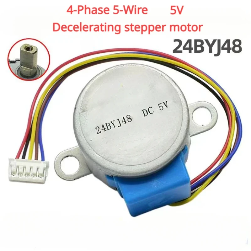 Stepper Motor 4-Phase 5-Wire DC Gear Stepper Motor 5V 24BYJ48 Reduction Motor Ratio 64:1 for Single Chip Microcomputer Camera Monitoring