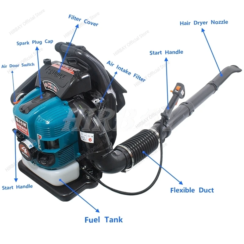 Air Blower BBX9900 Four-Stroke Gasline Blower With Knapsack  Snow Plow Leaf Blower Wireless Super Powerful Machine75.6cc  Garden 4