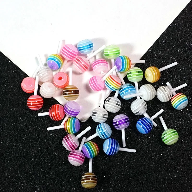 

20PCS Nail Art Candy Decoration Kawaii Mini Mix Color Lollipop Nail Charms Jewelry Handmade DIY Resin Nail Rhinestones Charm