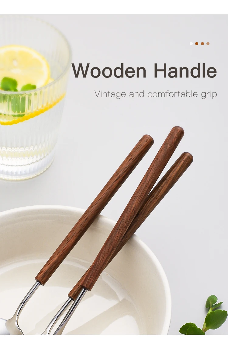 Description Picture 6 of itemVintage 304 Stainless Steel Tableware For The Kitchen Cutlery Dinner Steak Dessert Spoon Fork Knife Kit Set Dinnerware Flatware