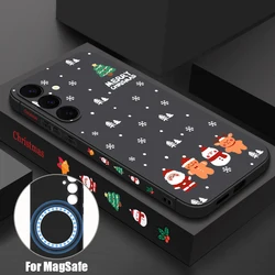 Festive Christmas Tree Magnetic Case with Magsafe Wireless Charging Compatibility and Lanyard - Soft Cover for Samsung S25 Plus (A626 Black)