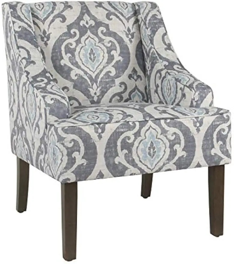 

HomePop Velvet Swoop Arm Accent Chair, Suri Blue