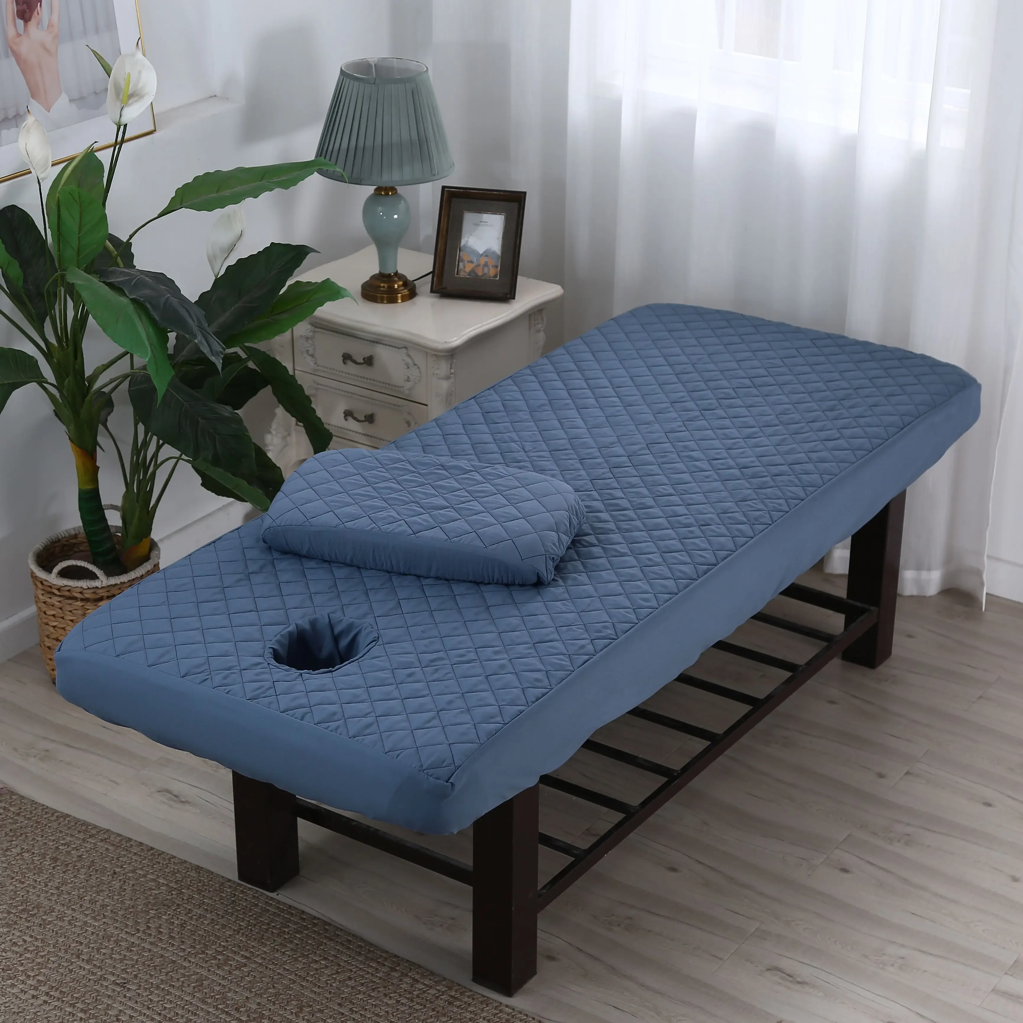 2pcs Fitted Sheet Beauty Salon Massage Table Fitted Bed Sheet Skin-Friendly Massage SPA Bed Cover Bedspread with Pillowcase 5