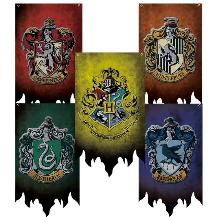 Arries Potters Magic Academy Hogwarts Gryffindor Hufflepuff 30X50Cm Vintage Flag College Festival Decorazione Del Partito Forniture