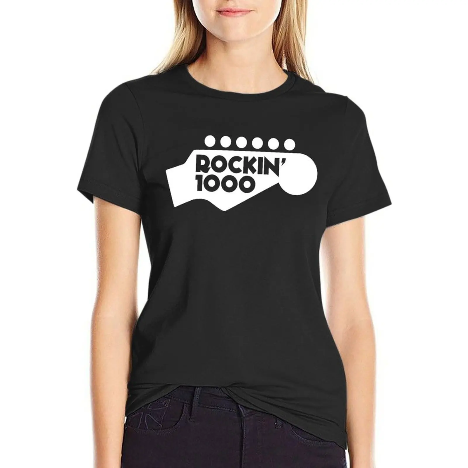 

Rockin'1000 White Logo Original T-Shirt tshirts woman t-shirt dress for Women sexy rock and roll t shirts for Women