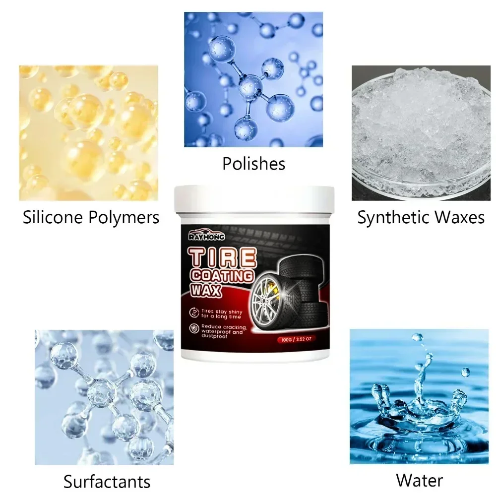 Car Tire Coating Wax Rim Maintenance Rust Removal Cleaner Auto Motorcycle Bicycle Tyre Prevent Crack Polishing Cleaning Agent