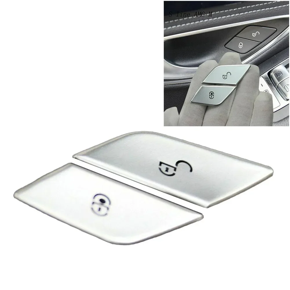 Car Styling Stickers Car Button Repair Stickers Car Door Lock Switch Button Sticker For Mercedes Benz C E Class W205 W213 X253 LHD Left Hand Drive