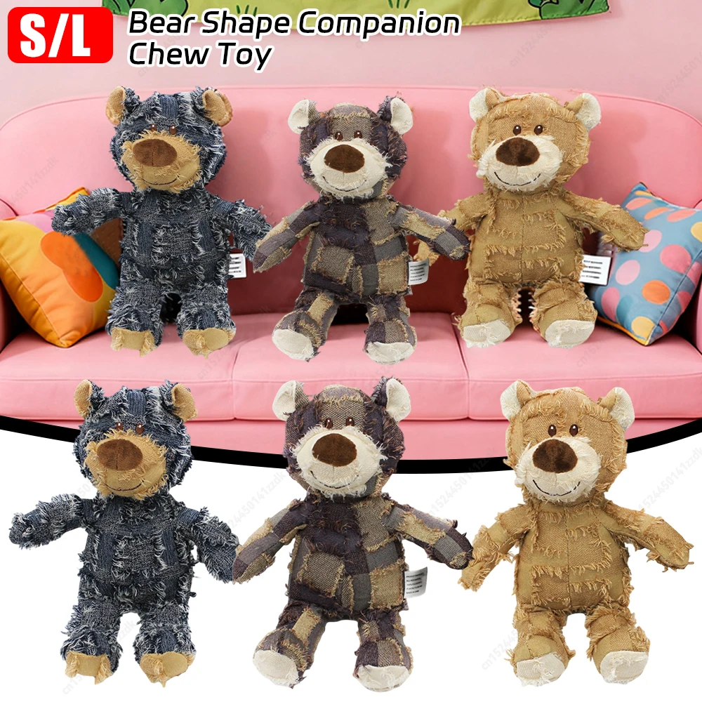 Plush Bear Squeak Toy for Pets - Fun and Relaxing Chew Toy for Dogs and Cats