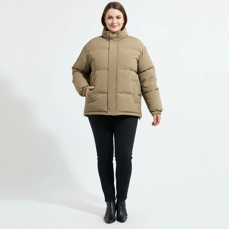 النساء السترات الشتوية حجم كبير فضفاضة تناسب الأسو...