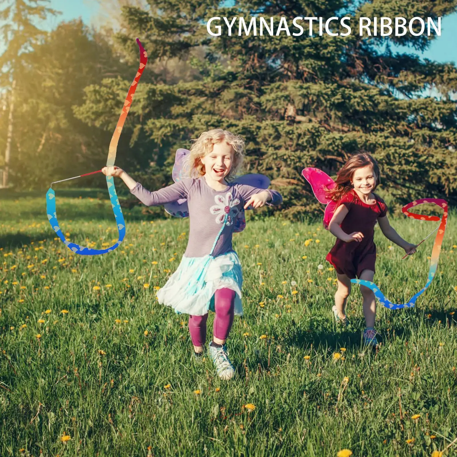 Nastri da Danza per Bambini, 2 Metri di Lunghezza, in Seta Arcobaleno, per Sacchetti Regalo, Forniture per Feste, Fascia da Ginnastica per Bambini - immagine 5