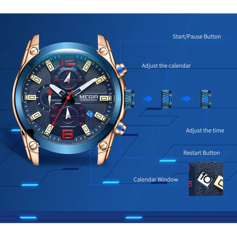 Quartz Watch For Men Sport Silicone Strap Chronograph Military Watch Waterproof Wrist Watches Relogio Masculino Man Clock