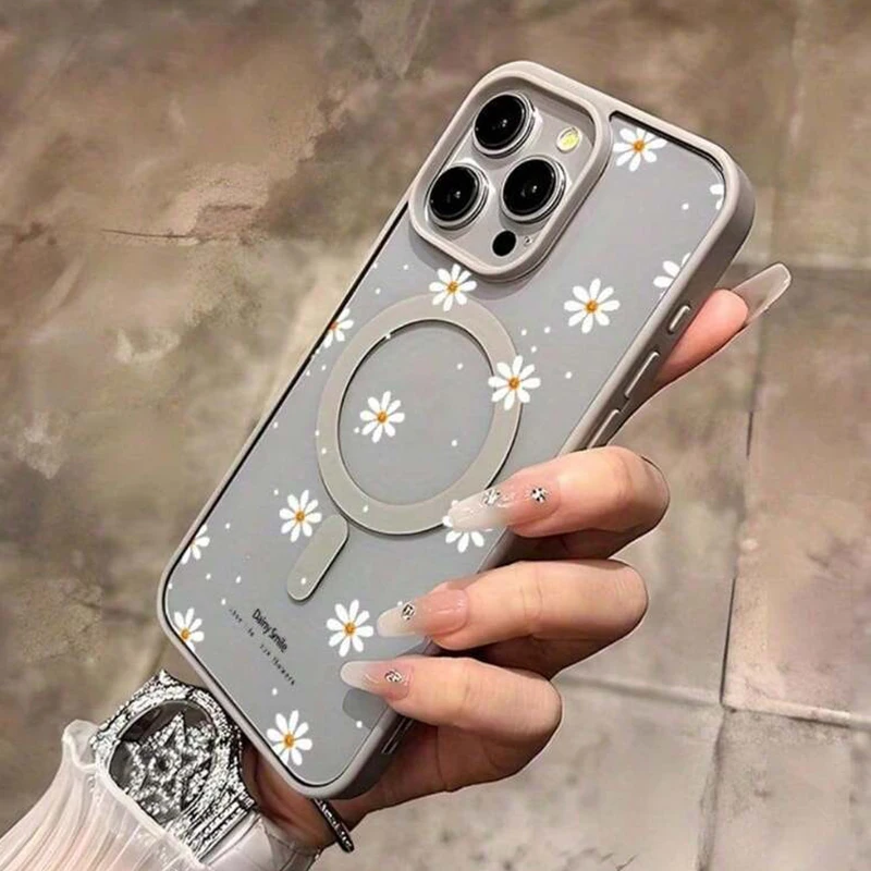 iPhone Magnetic Case with Small Daisy Pattern 8