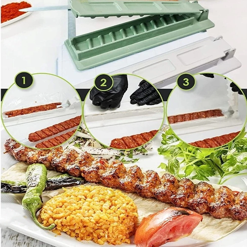 Single Row Kebab Maker Bbq Meat Skewer Machine Kebab Press Maker Reusable Plastic Bbq Skewer Preparation BBQ Tools