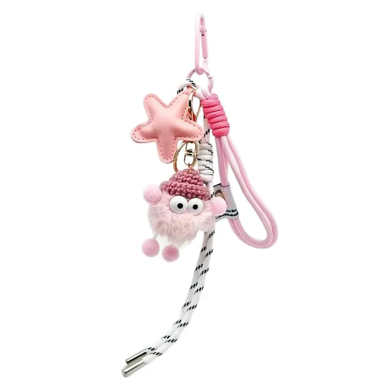 털이 많은 키체인 귀여운 가방 펜던트 석탄 공 키체인 플러시 귀여운 펜던트 카메라 가방 선물 학교 가방용